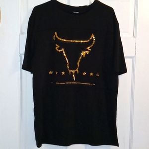 Brooklyn Laundry Men's Embossed Bull T-Shirt Black Size L